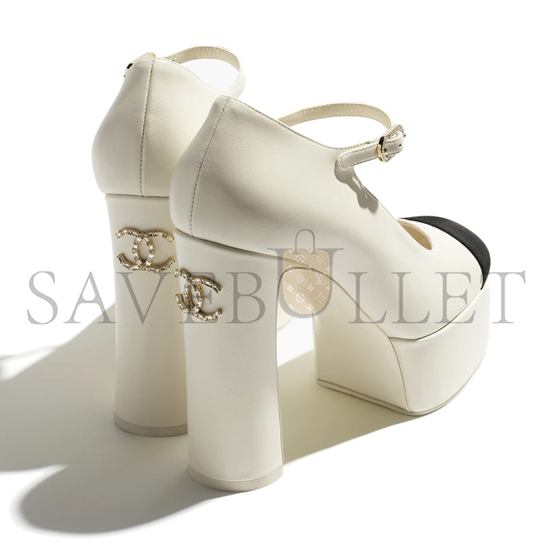 CHANEL MARY JANES LAMBSKIN GROSGRAIN G46434 B20271